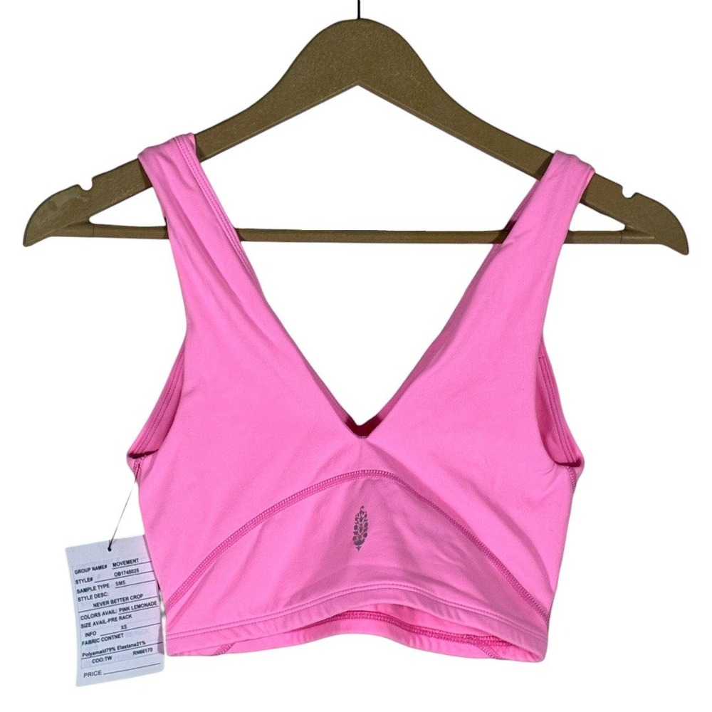 NWT FP Movement Never Better Crop Solid Tank Top Pink Lemonade Size XS - Picture 4 of 6
